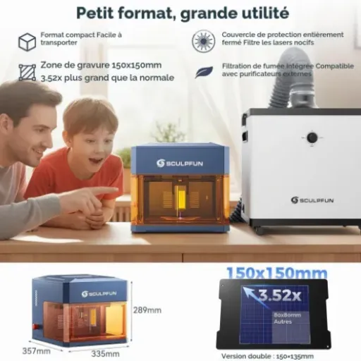 Test SCULPFUN iCube Ultra Dual : le graveur laser compact qui tient sur un bureau