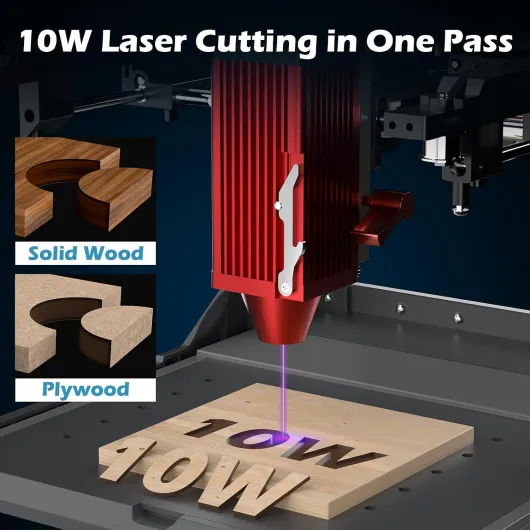 Graveur laser Kiosk 10W, machine de gravure laser légère et portable, découpeur laser domestique avec boîtier en acrylique pour bricolage bois/cuir/métal