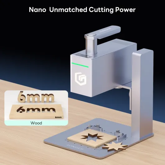 Nano 6W graveur Laser Portable, 0.05mm de précision, 5000mm/ S, Machine de gravure à découpe Laser, outil de découpe graveur DIY pour bois, acrylique, cuir, tissu, métal, céramique