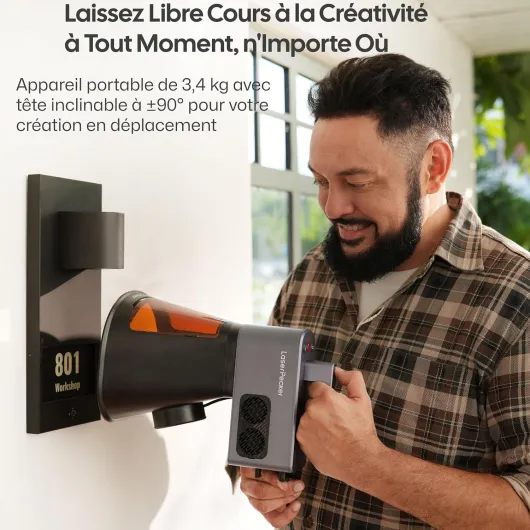 LP2 Plus Graveur Laser Diode 10W, Mini Machine de Gravure d'Artisanat Ultra-Rapide 4000 mm/s Résolution 4K/2K/1K Précisé Portable pour Bois,Papier,Cuir,Pierre,Acrylique,Métaux,DIY-Pro Rotatif